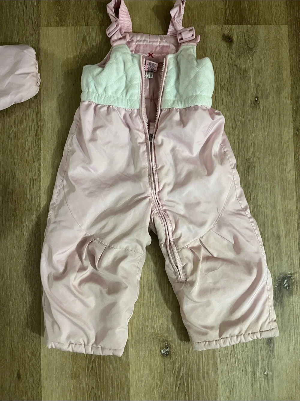 ZeroXposur Girls Light Pink Quilted Hooded Puffer Jacket & Bib Snow Pants Set